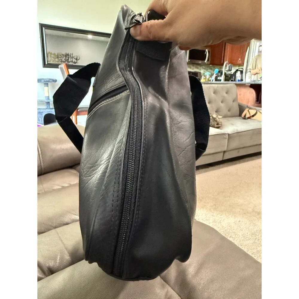 Fahrenheit Black Faux‎ Leather Laptop Briefcase Business Travel Bag Organizer